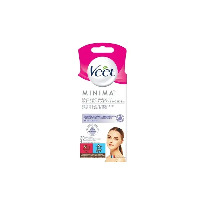 Minima Easy-Gel Wax Strips For Face - 20 Pieces