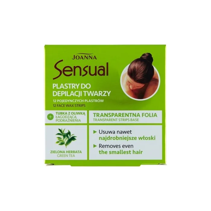 Joanna Sensual Face Wax Strips With Green Tea Extract - 12 Pieces