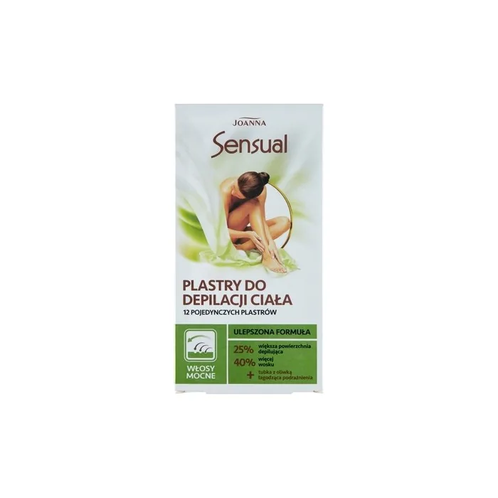 Joanna Sensual Body Wax Strips Strong Hair 12 Pieces With Soothing Oil For Irritations 10 Milliliters