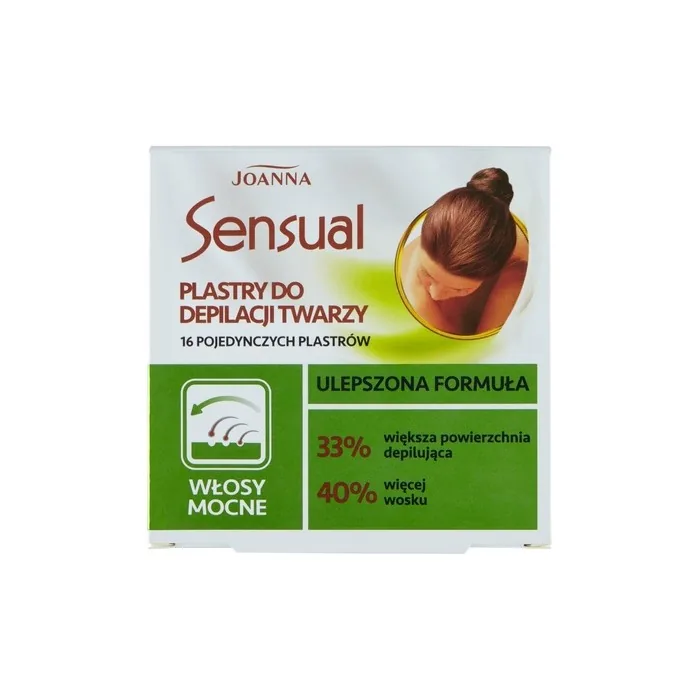 Joanna Sensual Strong Hair Removal Wax Strips For Face 16 Pieces + Soothing Oil 10 Milliliters