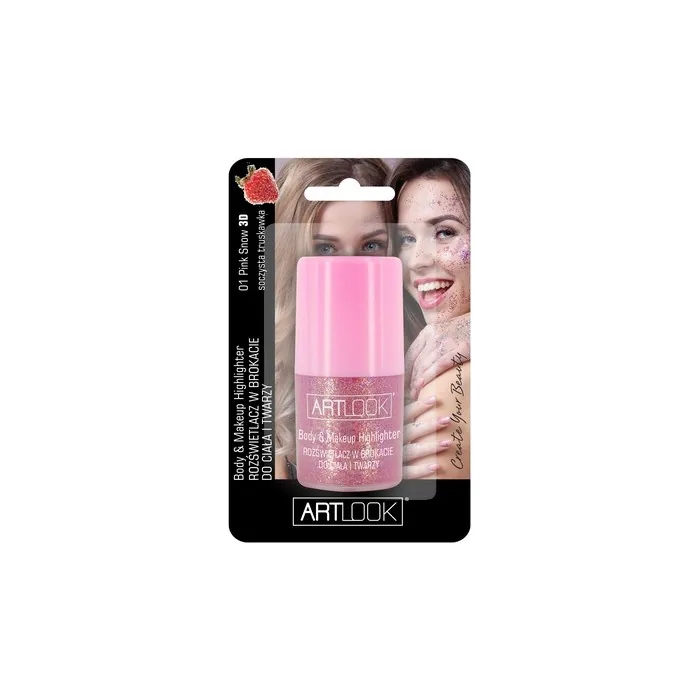 Chlapu Chlap Art Look Highlighter With Glitter For Body And Face In A Ball Pink