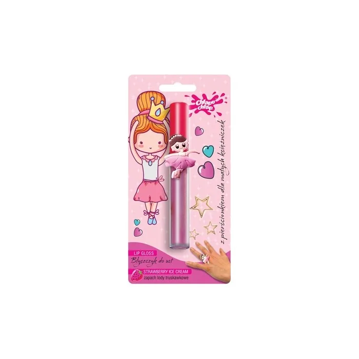 Chlapu Chlap Lip Gloss With Ring Strawberry Ice Cream 1 Piece