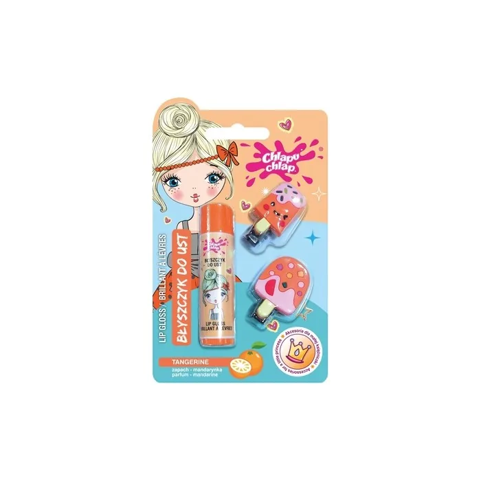Chlapu Chlap Lip Gloss Hair Clips Mandarin 1 Pack