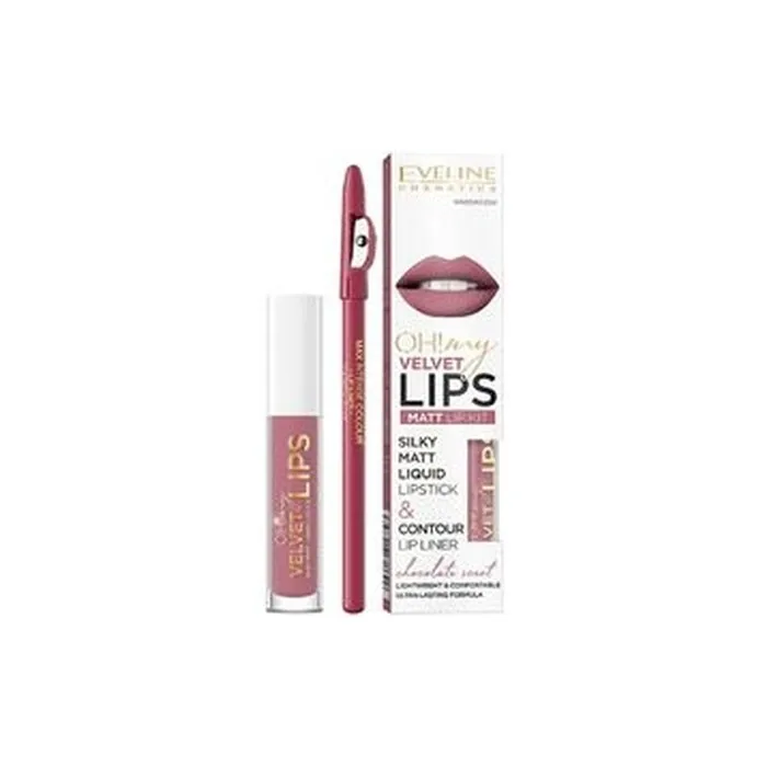 Eveline Cosmetics Oh My Velvet Lips Matt Lip Kit 45 Ml 03 Rose Nude