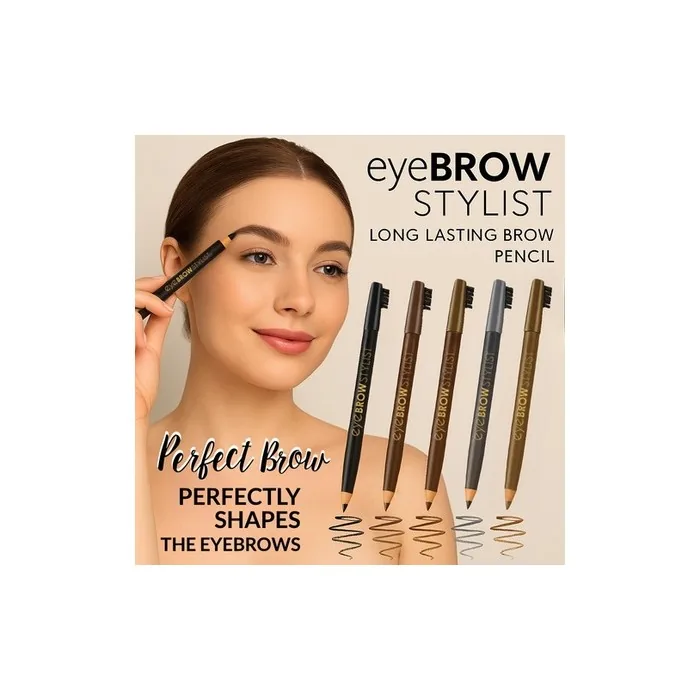 Eyebrow Pencil & Brush Tint Stylist Makeup Brow Definition Enhancer Wax