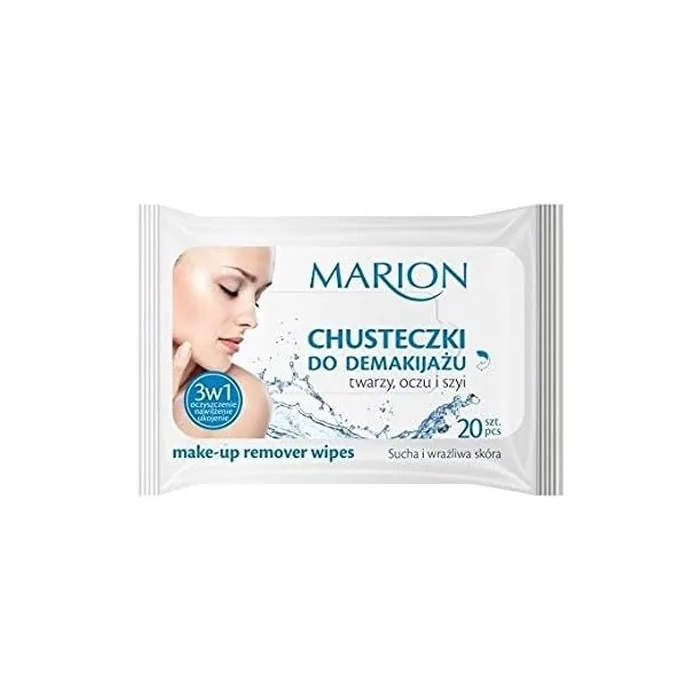 Marion Face, Eye, and Neck Makeup Removal Wipes for Dry and Sensitive Skin