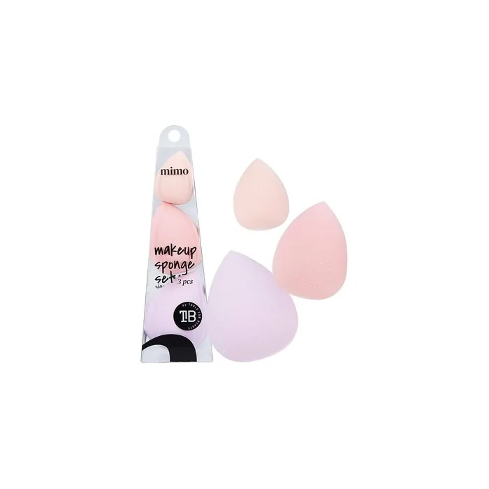 T4B MIMO Makeup Sponges Set for Applying Creamy, Powder and Liquid Cosmetics in Various Pastel Colors - Pack of 3