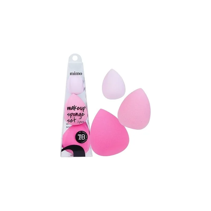T4B MIMO Makeup Sponges Set for Applying Creamy, Powder and Liquid Cosmetics in Various Shades of Pink, Latex-Free and Easy to Clean