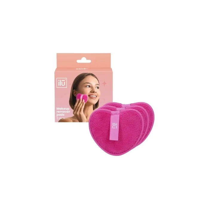 ilu Makeup Remover Pads Pink - Pack of 3