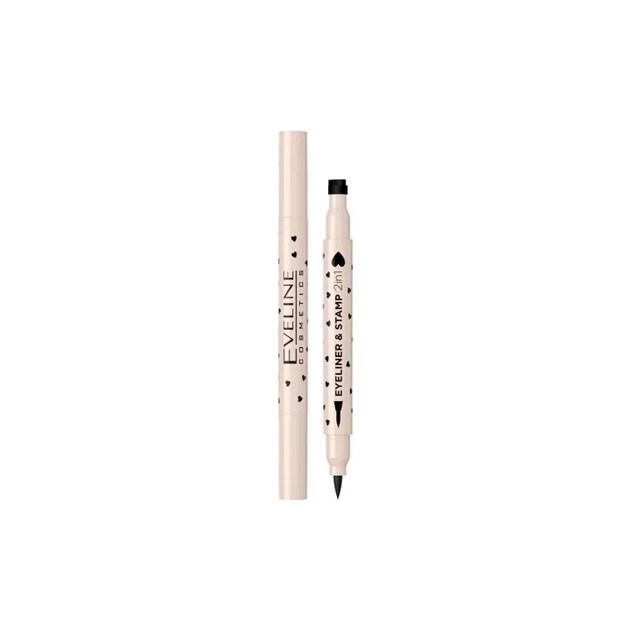 Eveline Eyeliner & Stamp In Pencil 2 In 1 01 Heart - Perfect For Eye Makeup