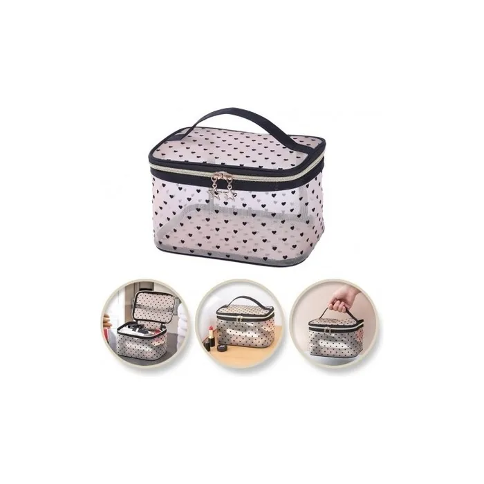 Ecarla Cosmetic Bag Ks125 Black Hearts Case