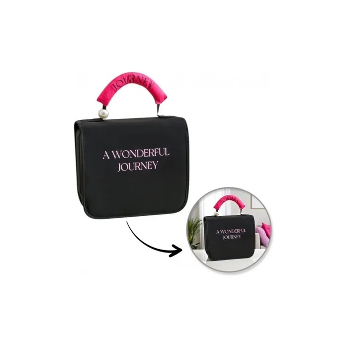 Ecarla Expandable Cosmetic Bag Black Case With Handle Ks153cz