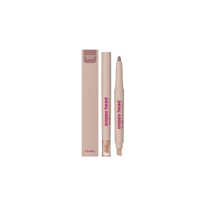 Poppy Head Smudgic Velvet Matt Lipstick 01 Stone Veil