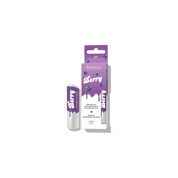 4organic Natural Lip Balm Berry Flavor 5g