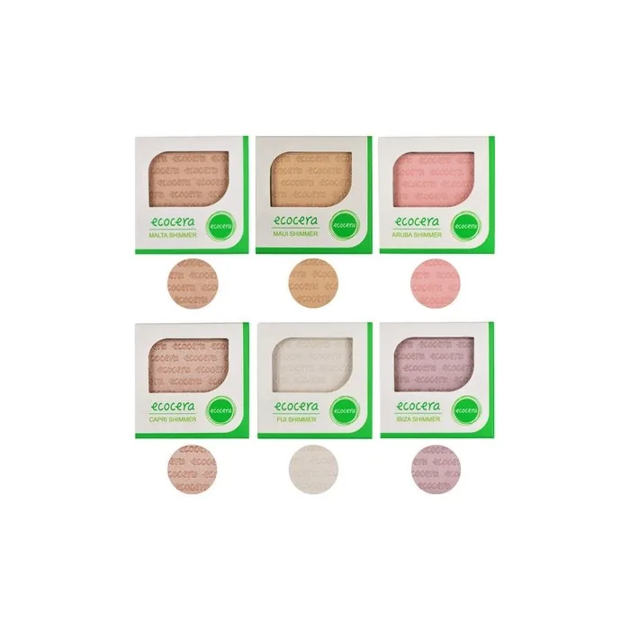 Ecocera Pressed Highlighter Vegan Shimmering Powder Face Makeup Brightener 10g