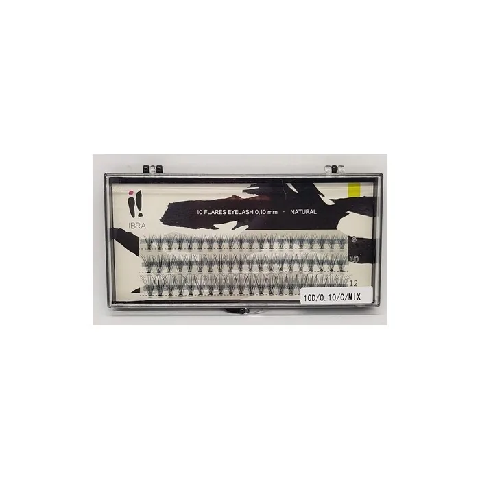 False Eyelashes Naturals Knot 0.10-C-MIX IBRA Makeup Fake Lashes Individual Long C Profile Eye