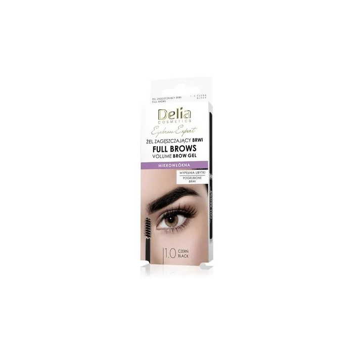 Delia Eyebrow Expert Brow Thickening Gel Full Brow 10 Black 7 Ml