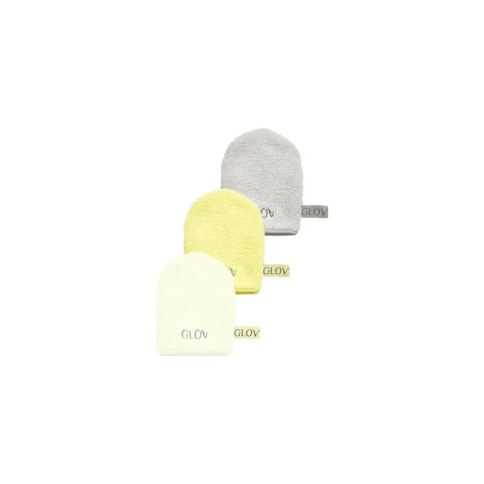 Glov Wateronly Skin Makeup Remover And Face Cleansing Glove Baby Banana Ivory Silver Stone 3 Pieces