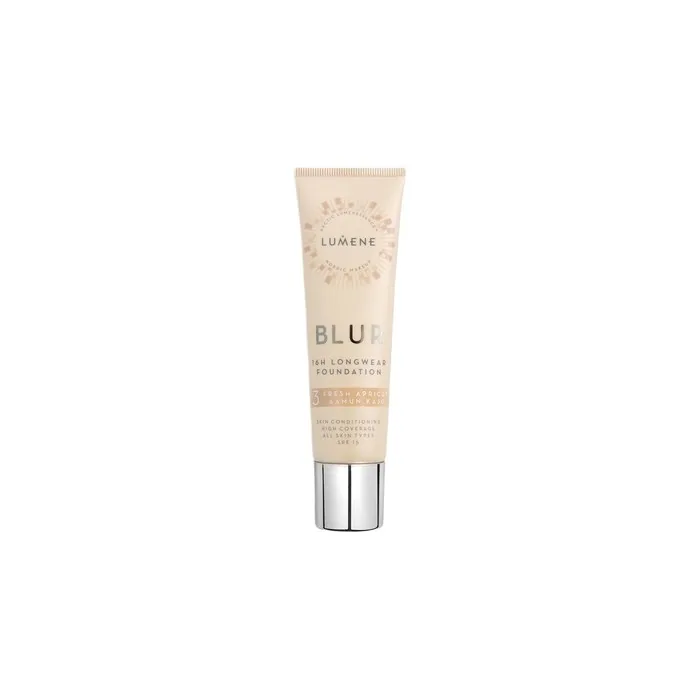 Lumene Blur Smoothing Foundation For All Skin Types Spf15 3 Fresh Apricot 30ml