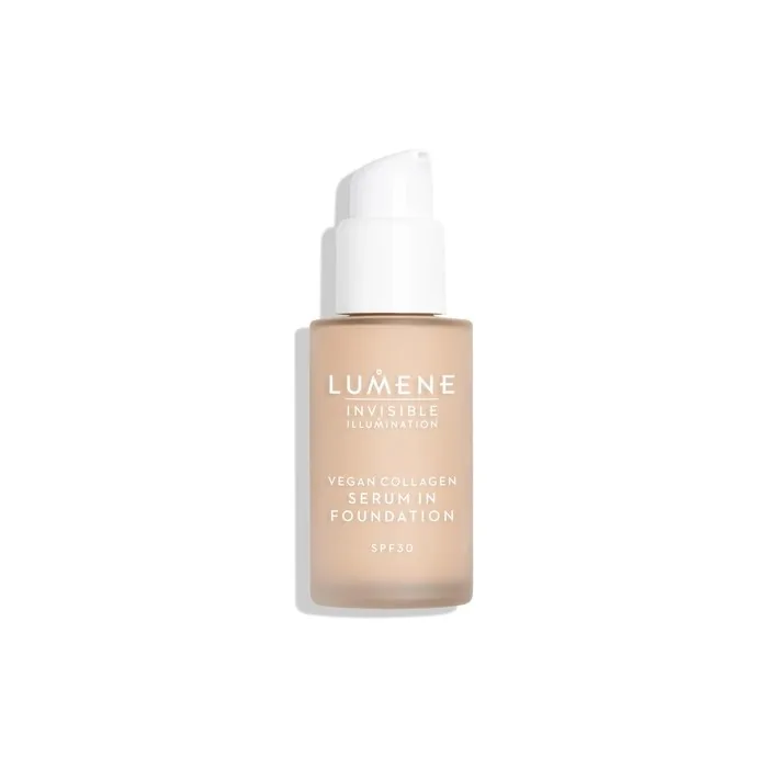 Lumene Invisible Illumination Tinted Serum Foundation Spf30 With Vegan Collagen Serum & Hyaluronic Acid Shade 15 30ml