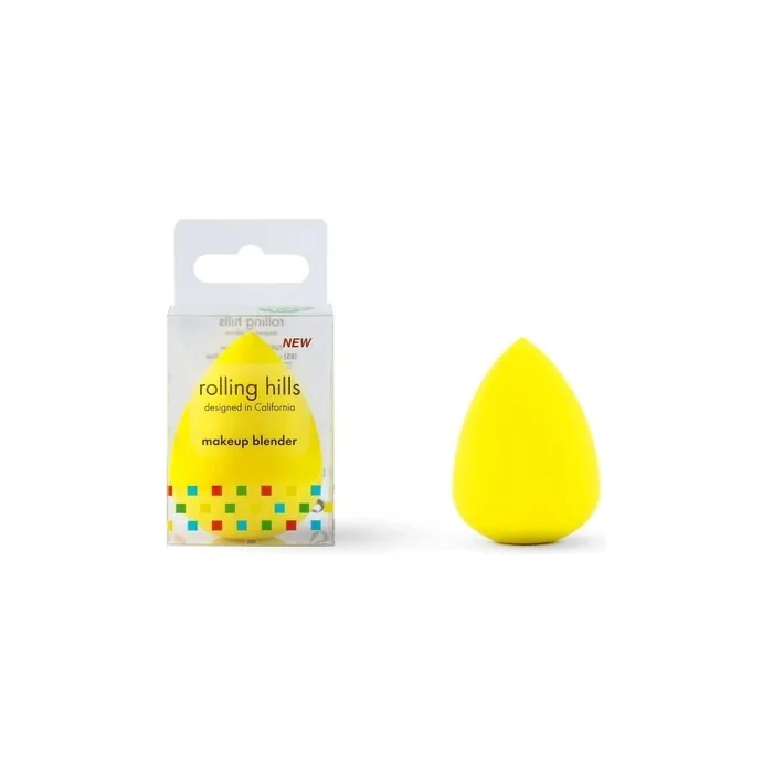 Rolling Hills Makeup Blender Sponge - Yellow Egg Shape for Face Makeup