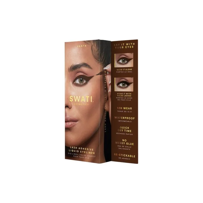 Swati Vanta Lash Adhesive Liquid Eyeliner In Brown