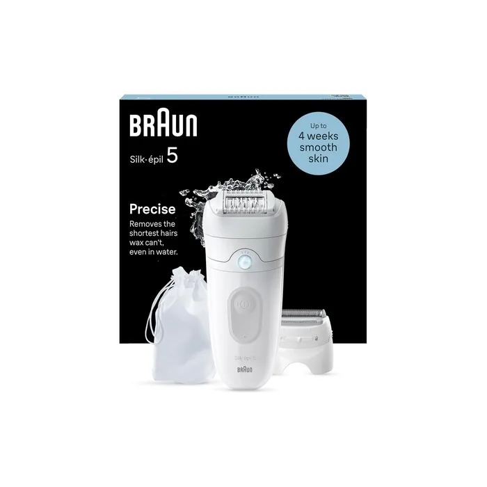 Braun Silk-épil 5 Epilator for Easy Hair Removal Silky Smooth Skin 5-041 White/Grey