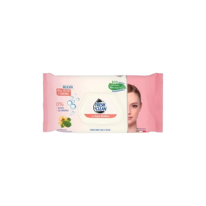 Fresh Clean Makeup Remover Wipes 48 Pcs For Sensitive Skin