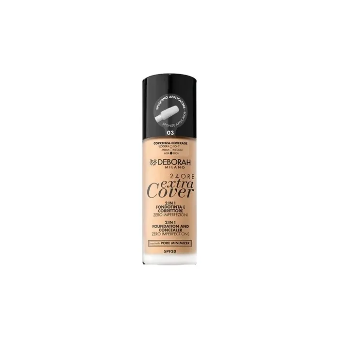 Deborah Milano 24 Hour Extra Cover 2 In 1 Spf 20 03 30ml Foundation