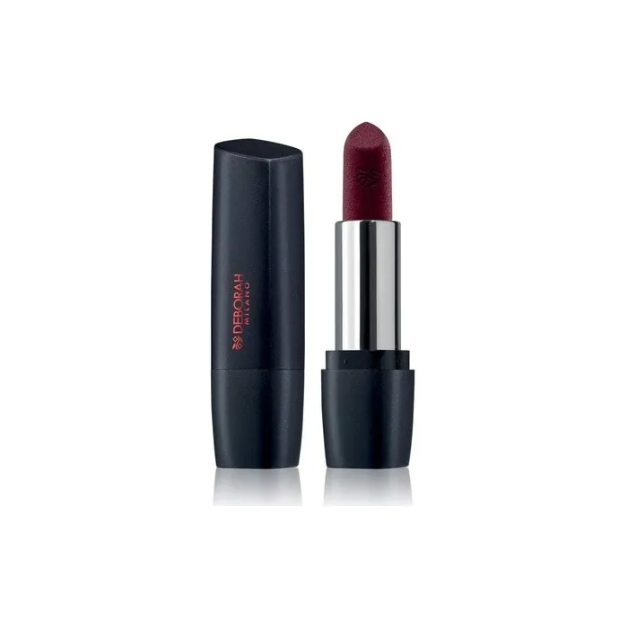 Deborah Milano Red Mat Matte Lipstick with Collagen and Hyaluronic Acid 35 Wine Nourishing and Softening Effect Intense and Long Lips 4.5g