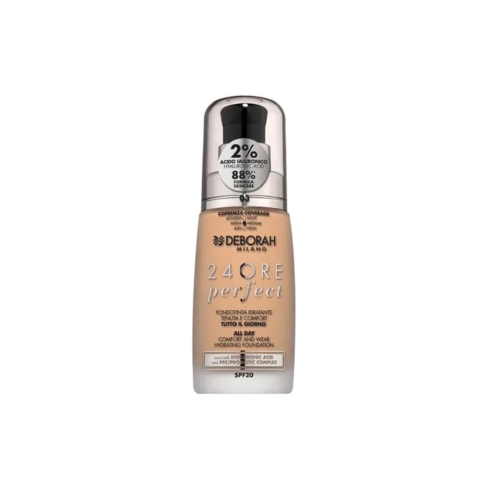 Deborah Milano Liquid Foundation 24 Hours Perfect Moisturising SPF 20 30ml No. 3 Caramel Beige