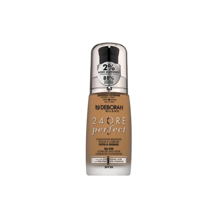 Deborah Milano 24 Hours Liquid Foundation Perfect Moisturizing SPF 20 30ml