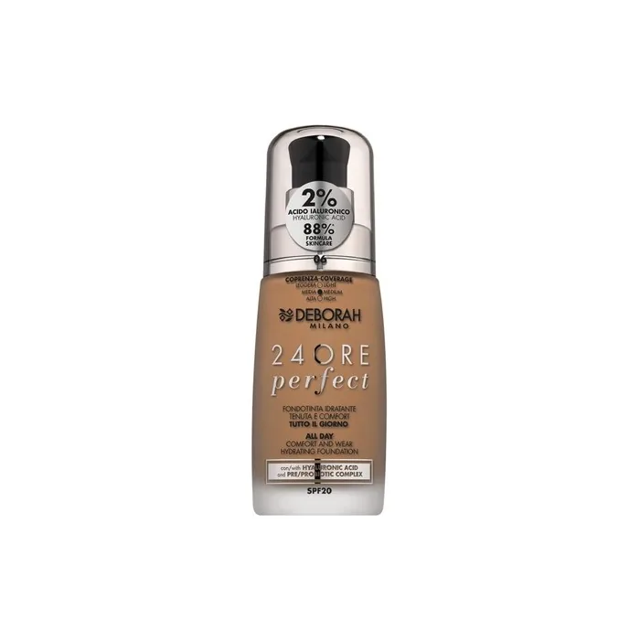 Deborah Milano 24 Hours Liquid Foundation Perfect Moisturizing SPF 20 30ml No.6 Caramel