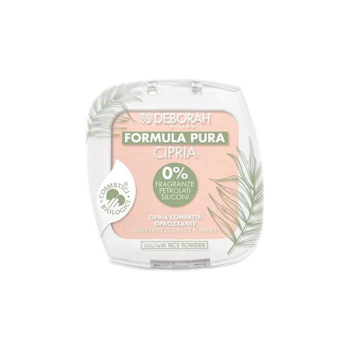 Deborah Milano Pura Compact Mattifying Powder Bio Formula 10g Color Fair 1