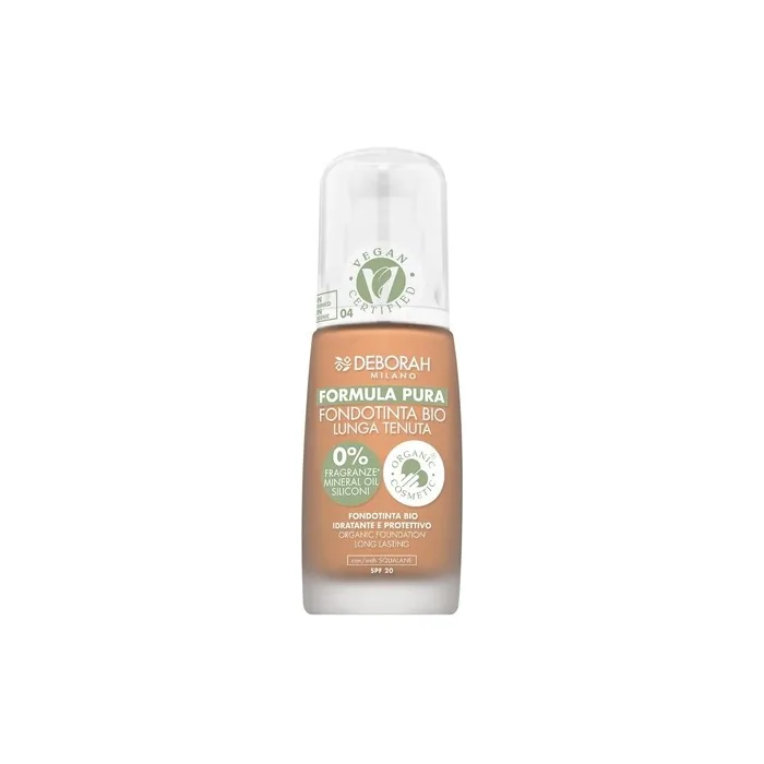 Deborah Pure Formula Bio Long Lasting Foundation N.04 Amber Coverage and Comfort
