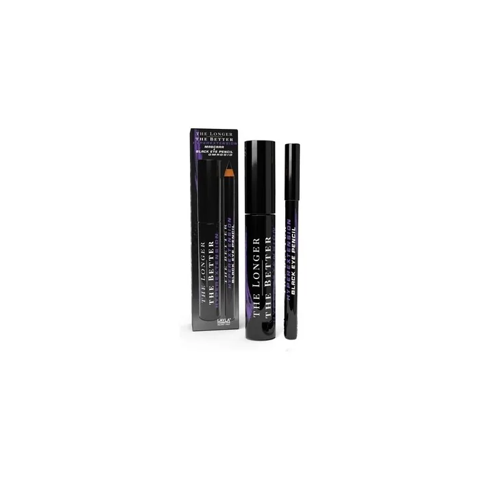 The Longer The Better HyperExtension Black Mascara and Eye Pencil Set Volumizing Lengthening Made in Italy Vegan Cruelty Free