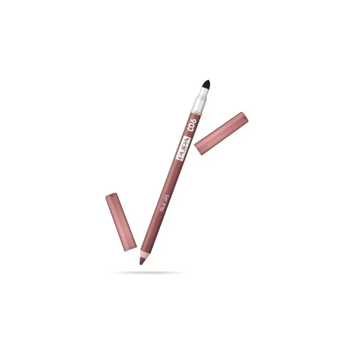 Pupa Milano True Lips Blendable Lip Contour Pencil Dual-Ended Matte Lining Color and Brush 006 Brown Red 0.042oz