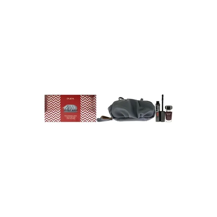PUPA Milano Vamp! Explosive Lashes and Vamp! Nail Polish Set Volume Mascara and Gel Effect Polish Super-Rich Texture Ultra-Soft Maxi Brush Smudge-Free Hold Mini Cloud Bag