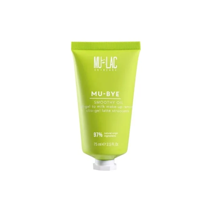 Mulac Cosmetics MU-BYE SMOOTHY OIL Gel Milk Makeup Remover with Organic Sunflower Oil Vegan 75ml