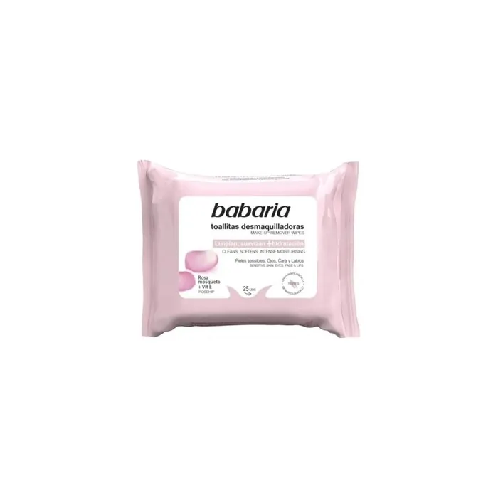 Babaria Rosa Mosqueta Make Up Remover Wipes 25 Units