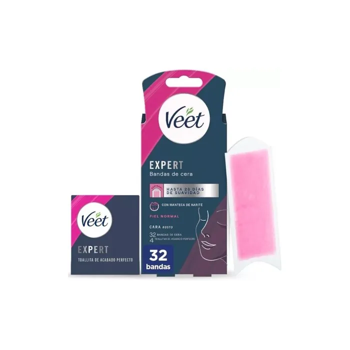 Veet Expert Cold Wax Strips For Facial Hair Removal Suitable For Upper Lip B