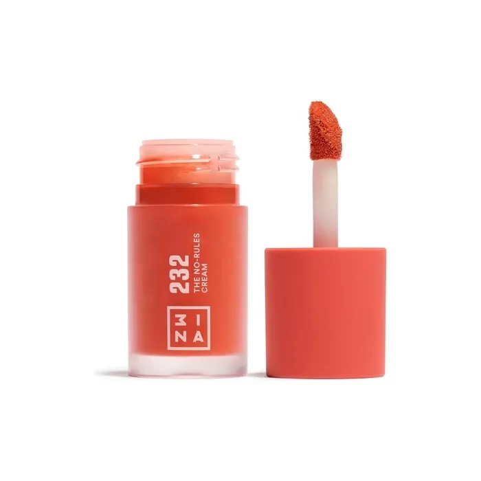 3ina Makeup The Norules Cream 232 Coral Red Liquid Blush Matte With Sweet Almond Oil Vegan Cruelty Free