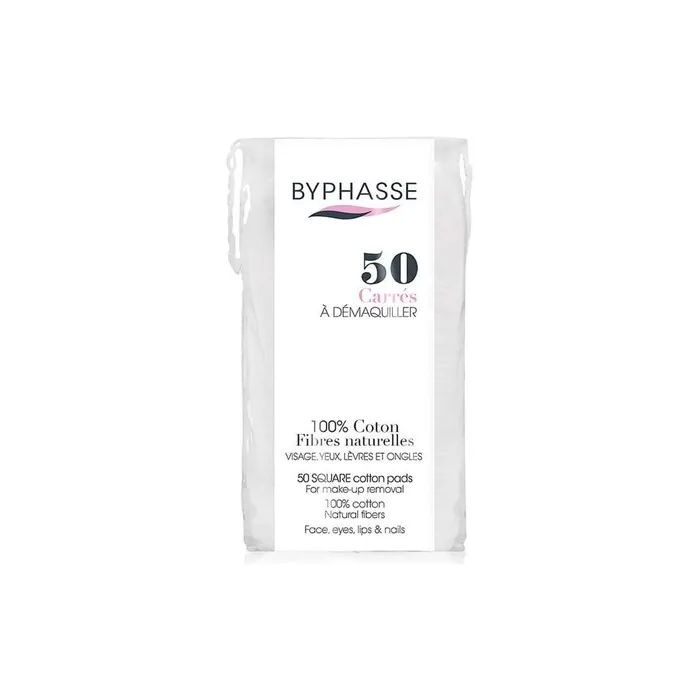 Byphasse 50 Square Cotton Natural Makeup Remover Pads