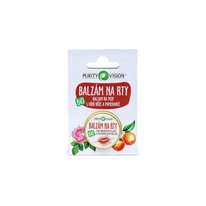 Purity Vision Caring Bio Lip Balm With The Aroma Of Rose And Orange 12 Ml