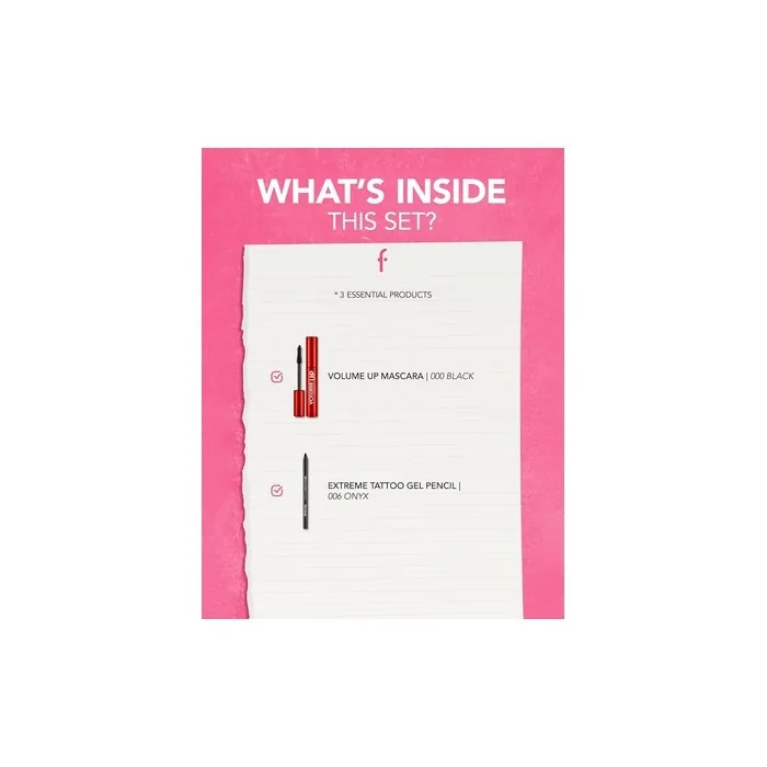 Flormar Extreme Volume Set 2-Piece Eye Makeup Kit with Volume Up Mascara