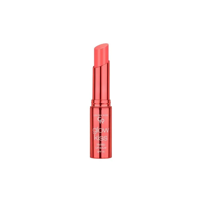 Golden Rose Cosmetics Glow Kiss Tinted Lip Balm with SPF15 Vegan Formula Peach Shake