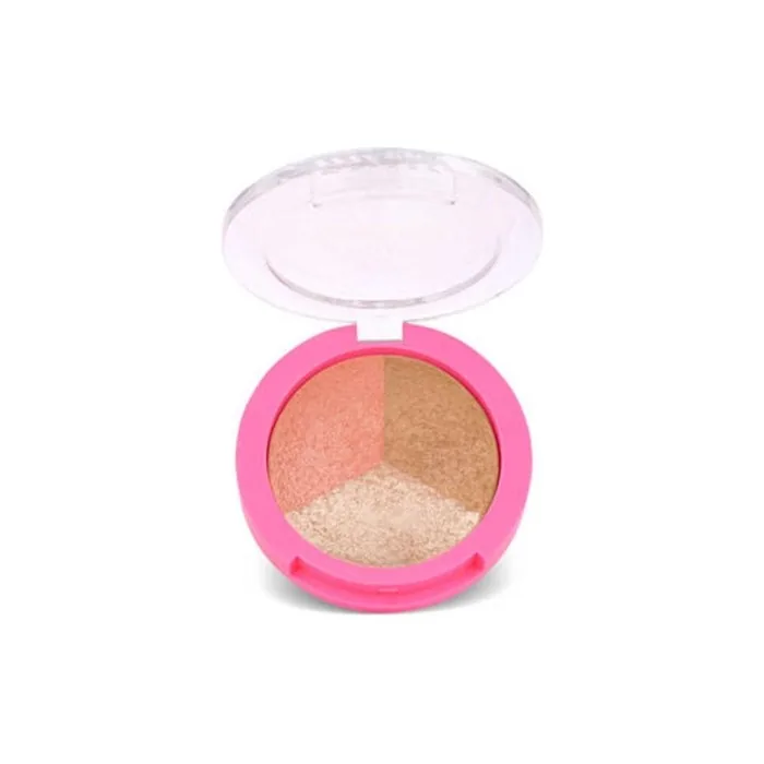 Golden Rose Miss Beauty Glow Baked Trio Bronzer, Blush And Highlighter - Highly Pigmented