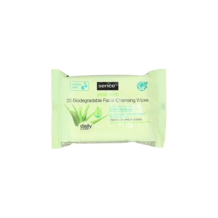 Sence Beauty Facial Cleansing Wipes Aloe Vera 20 Units