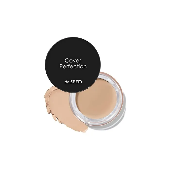 THESAEM Cover Perfection Pot Concealer #01 Clear Beige High Adherence Coverage Balm Matte Finish Sebum Control for Oily and Combination Skin