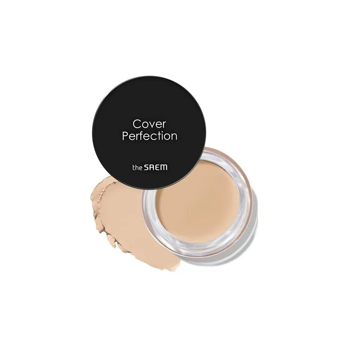 THESAEM Cover Perfection Pot Concealer #0.5 Ice Beige High Adherence Coverage Balm Matte Finish Sebum Control for Oily and Combination Skin